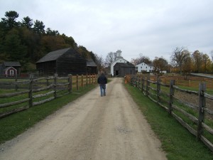 Abby on her way to meet Farmer Rick and Farmer Wayne